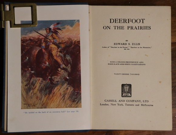 c1920 Deerfoot On The Prairies by Edward S. Ellis Antique American Fiction Book