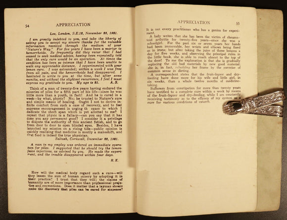 c1920 Nature's Way Health Without Medicine Antique Australian Health Book