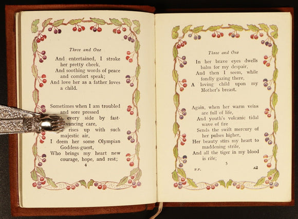 Poems Of Pleasure by Ella Wheeler Wilcox c1915 Antique Poetry Book  Suede Cover