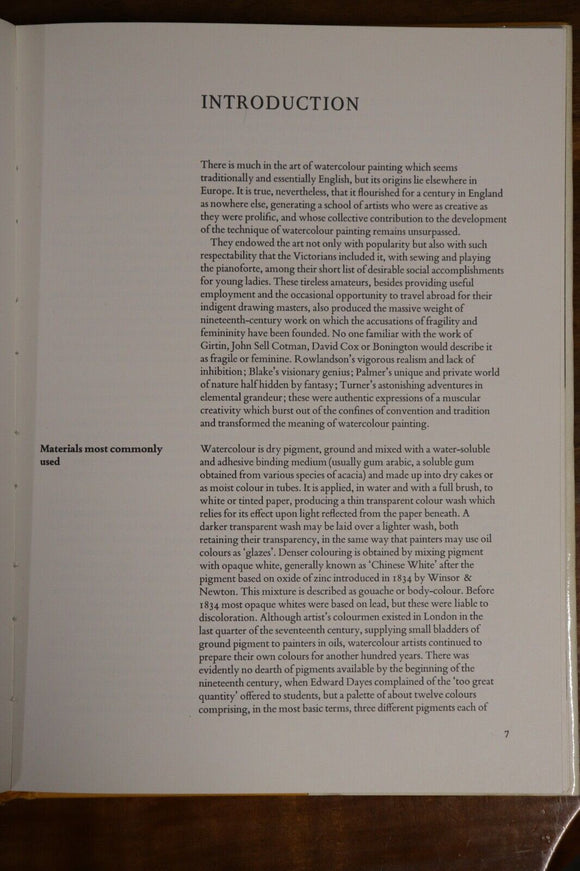 1974 British Watercolours by Robin Reilly 1st Edition Vintage Art Book