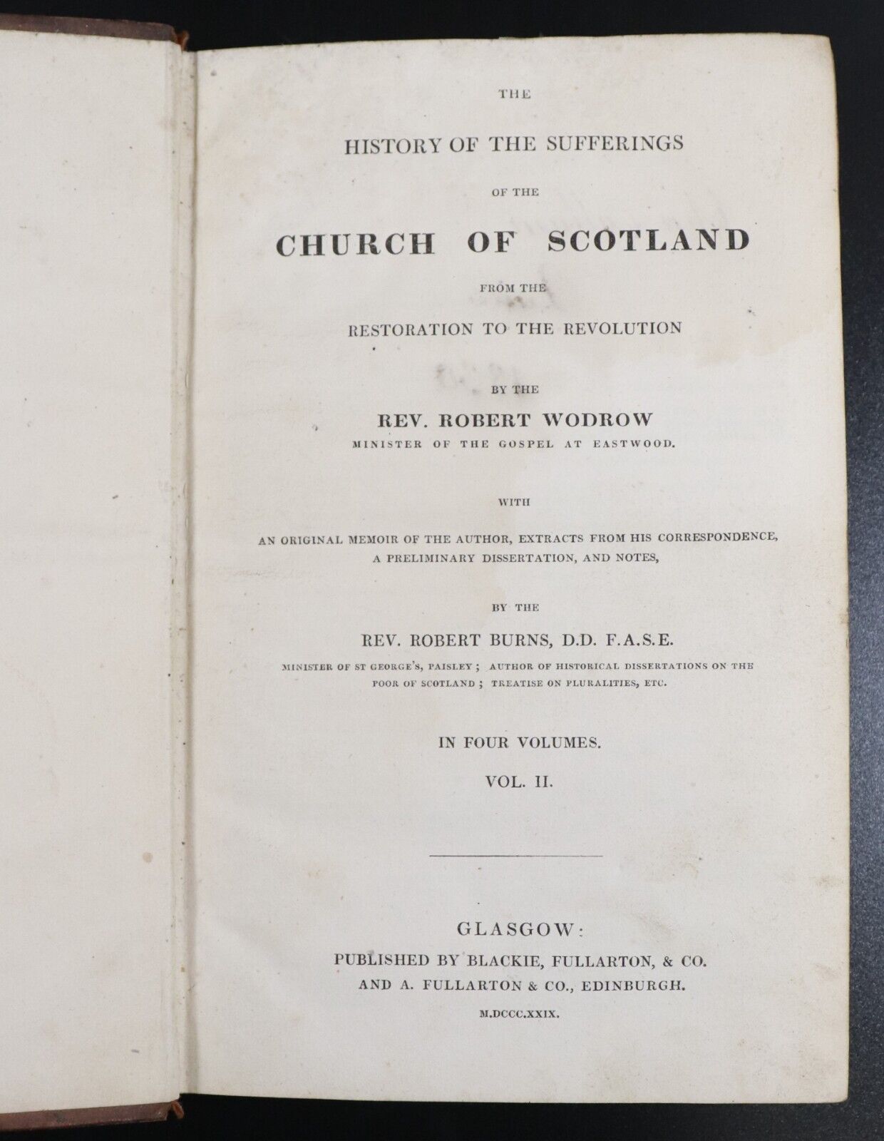 1829 2vol Sufferings Of The Church Of Scotland Antiquarian Books Rev. R. Wodrow