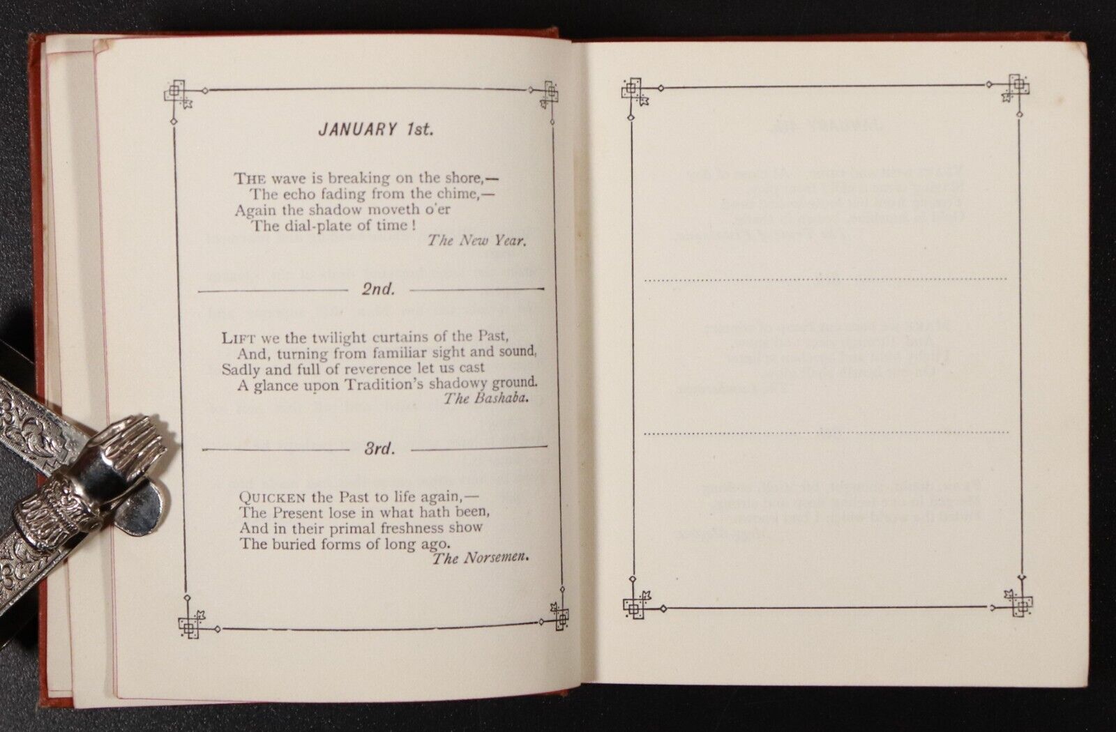 c1900 Birthday Chimes From John Greenleaf Whittier Antique Poetry Diary Book