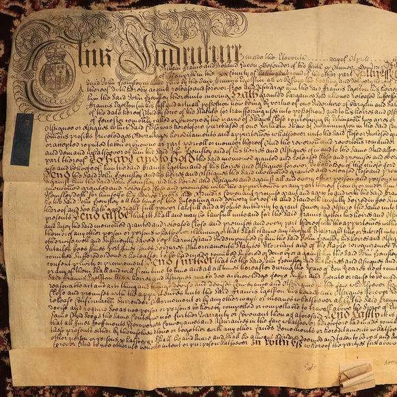 1712 Indenture Conveyance English Legal Document Manuscript Vellum Lease 11th