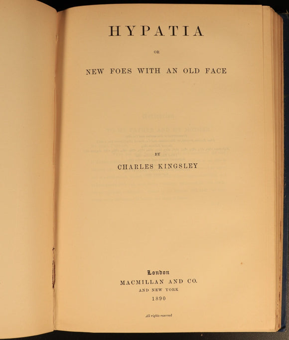 1890 Charles Kingsley Westward Ho! Hypatia Yeast etc Antique Fiction Books