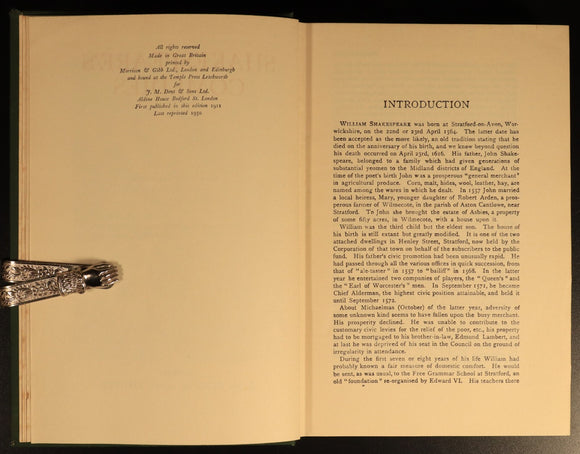 Shakespeare's Comedies, Histories & Poems 1950 Literature Books Illustrated