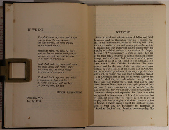 1953 The Rosenberg Letters Julius & Ethel Rosenberg American History Book
