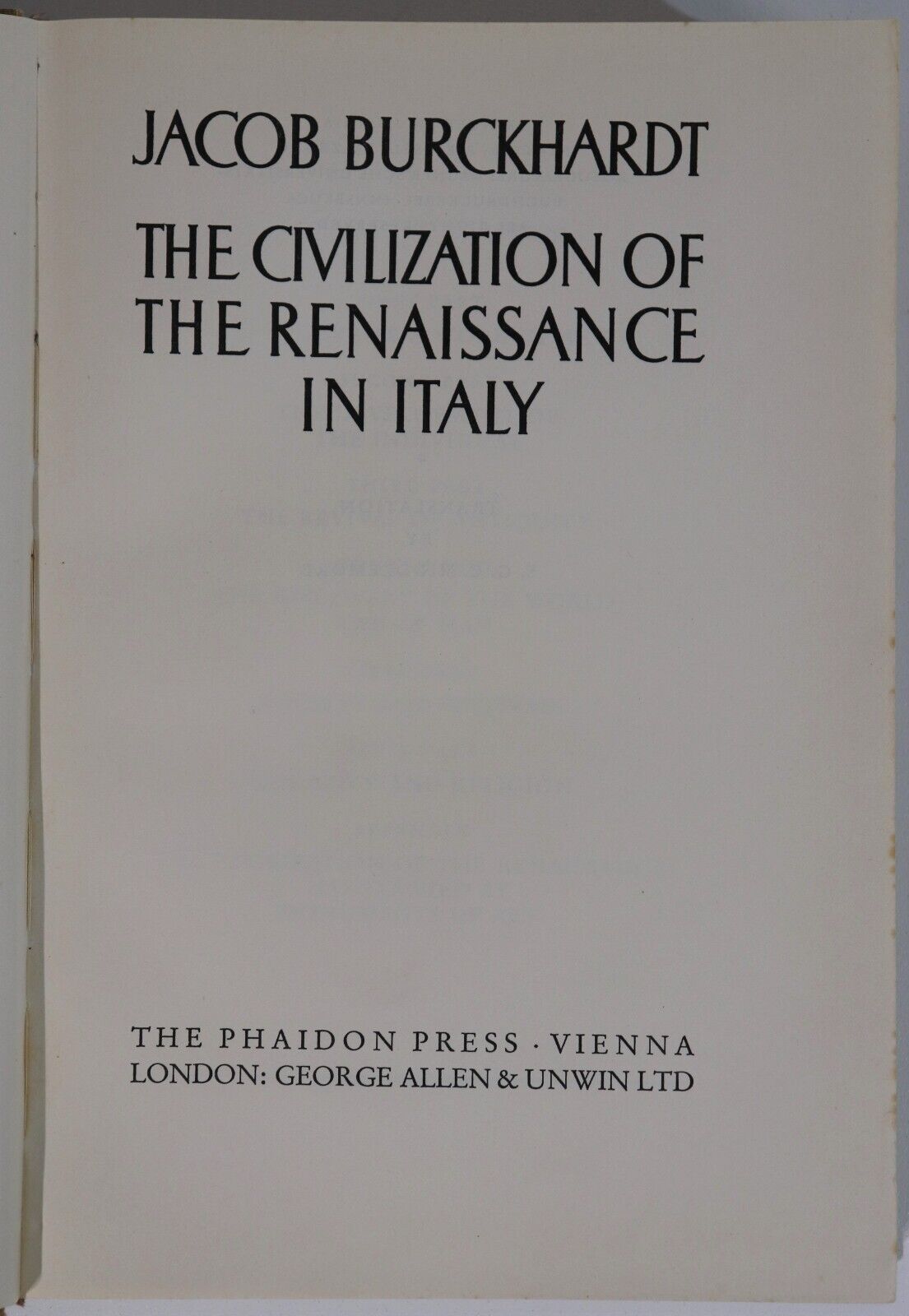 c1936 Civilization Of The Renaissance In Italy by J Burckhardt Antique Book