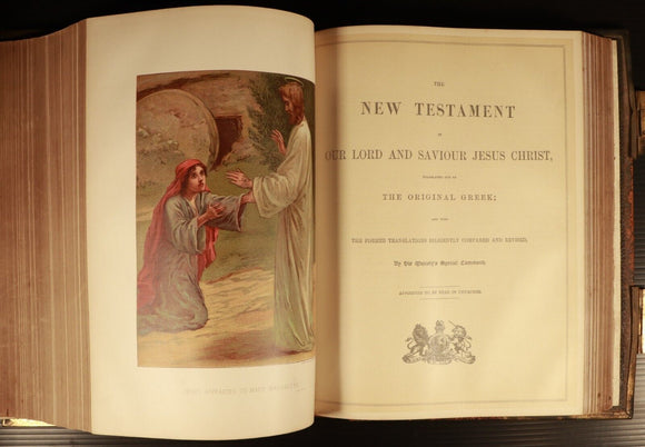 c1880 The Holy Bible Commentaries Of Scott & Henry Antiquarian Illustrated Bible