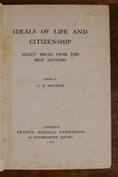 1901 Ideals Of Life & Citizenship by CE Maurice Antique British Literature Book-5