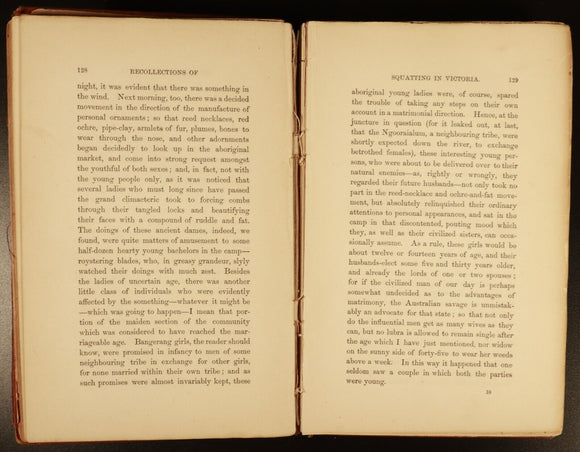 1883 Squatting In Victoria E.M. Curr Antiquarian Australian History Book 1st Ed