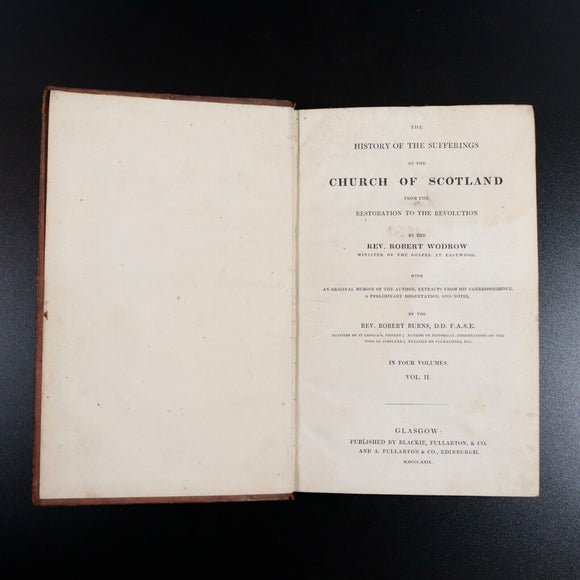 1829 2vol Sufferings Of The Church Of Scotland Antiquarian Books Rev. R. Wodrow