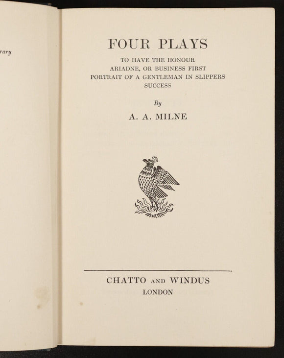 1928 3vol First, Second & Four Plays by A. A. Milne Stage Play Books Phoenix
