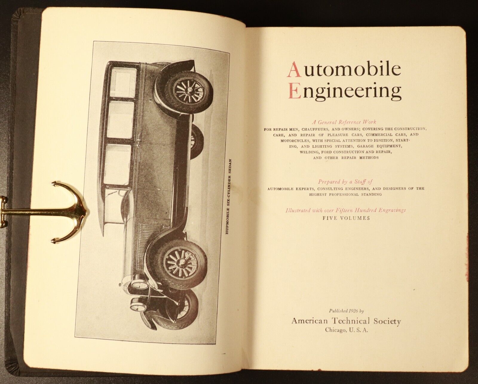 1926 Automobile Engineering Antique Automotive Book American Technical Society