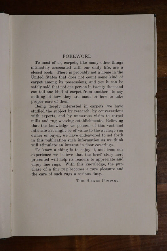 1923 Carpets & Rugs by Otis A. Kenyon Antique American History Book