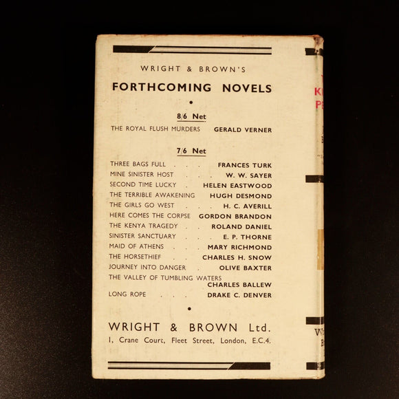 c1945 The King's Pearl by Jean Barre British Fiction Book w/Dustjacket 1st Ed