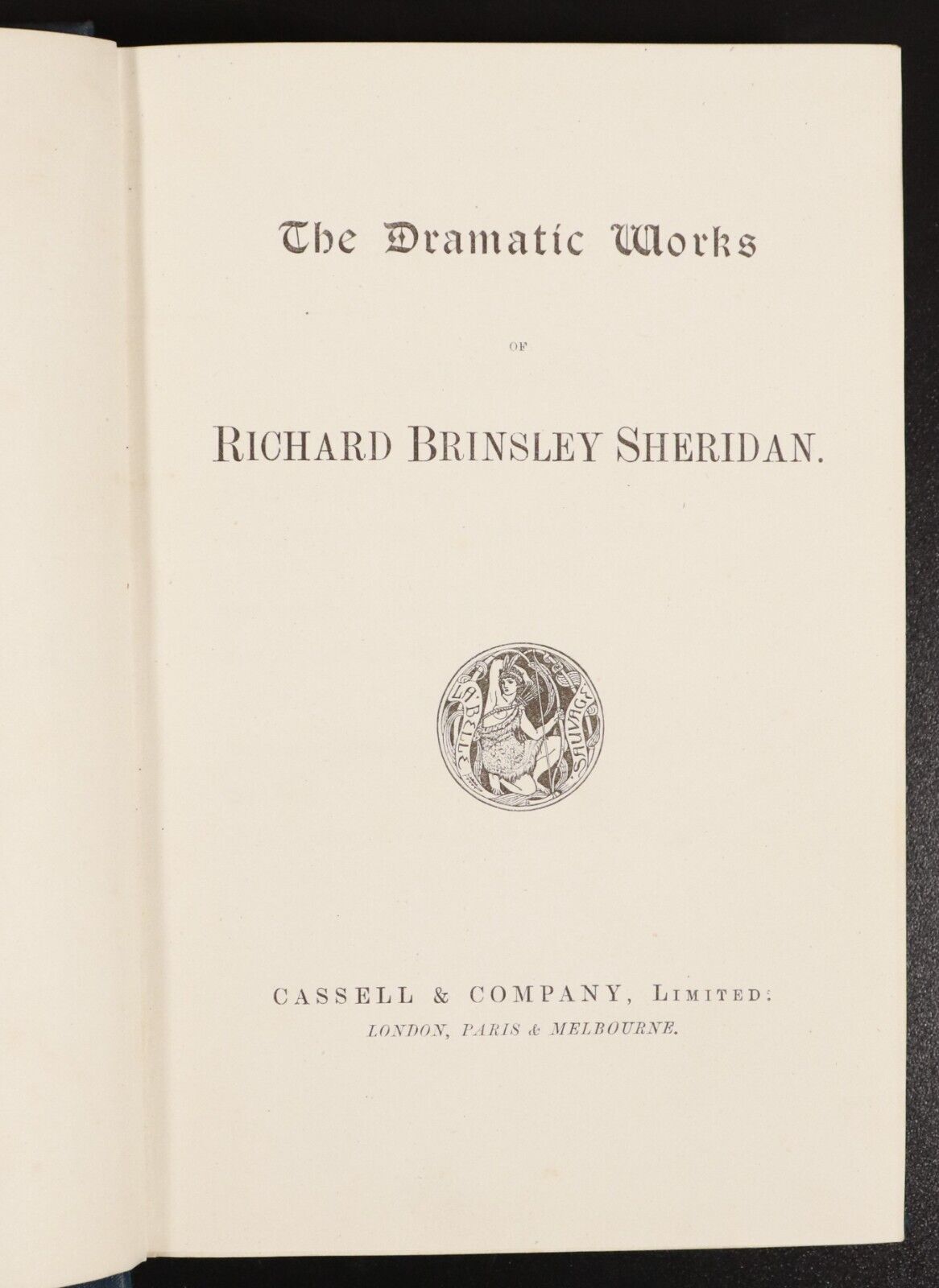 c1900 Dramatic Works Of Richard Brinsley Sheridan Antique Drama Theatre Book