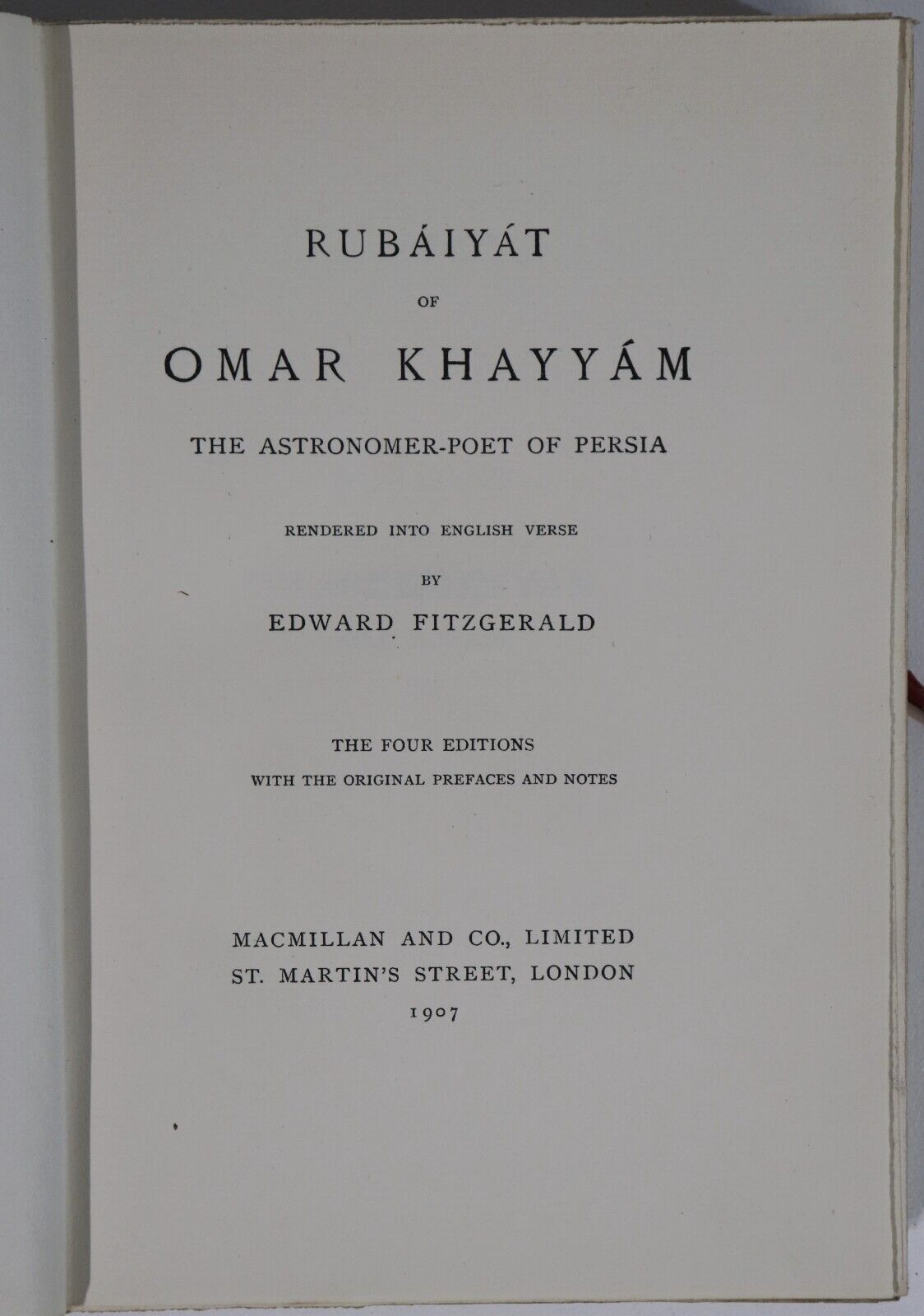 1907 Rubaiyat Of Omar Khayyam Antique Classic Persian Philosophy Literature Book - 0