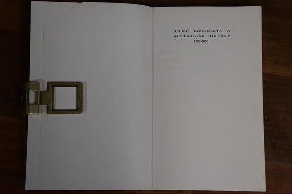 1977 Select Documents In Australian History Manning Clark History Book
