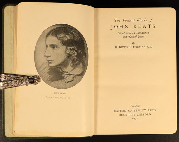 The Poetical Works Of John Keats 1931 Antique British Poetry Book Gilt Edged