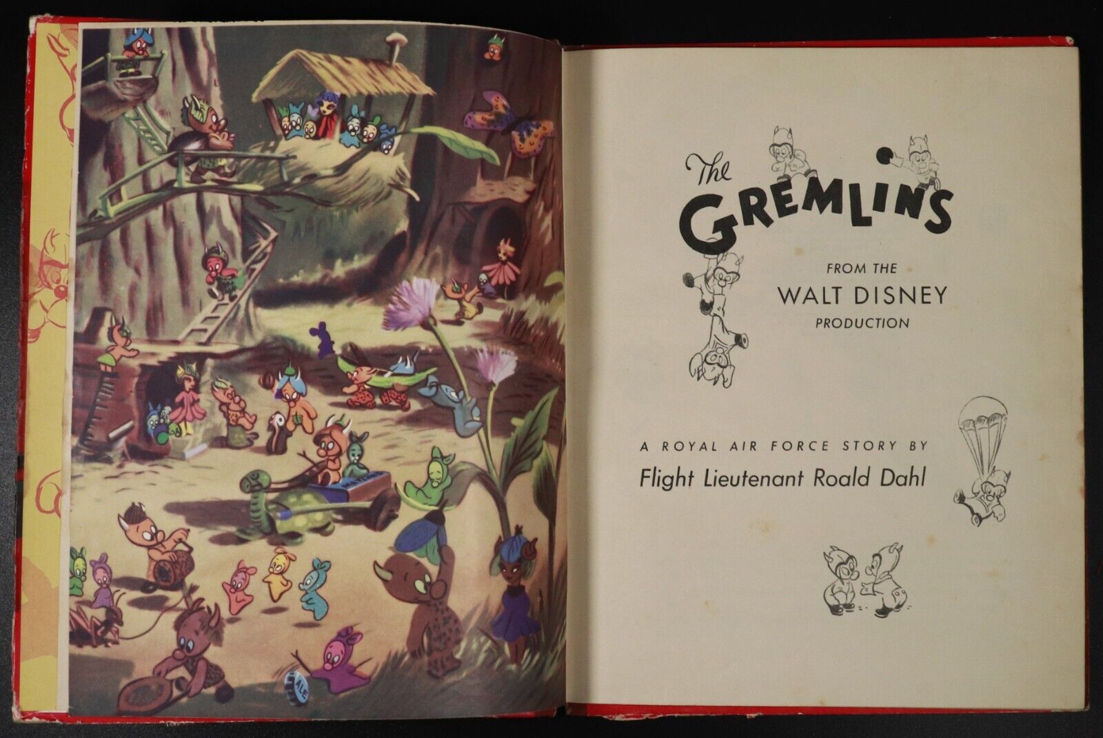 1943 The Gremlins From Walt Disney by Roald Dahl Antique Childrens Book R.A.F.