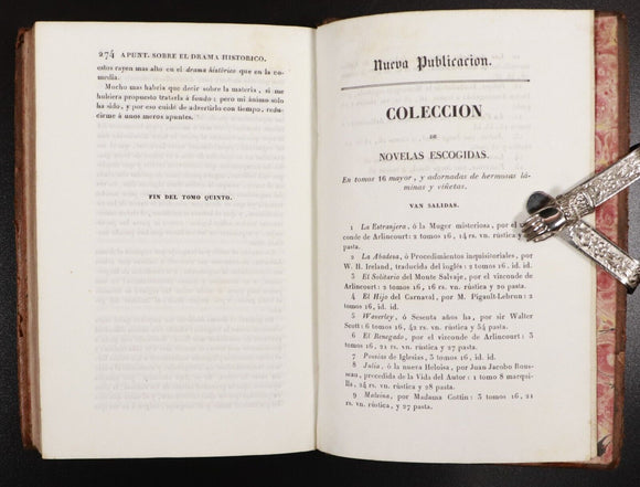 1838 2vol Obras Literarias de D. Francisco Martinez Antique Literature Books