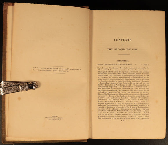 1852 Account Of New South Wales by J.D. Lang Antiquarian Australian History Book