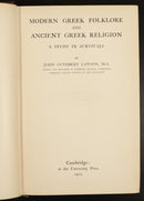 1910 Modern Greek Folklore & Ancient Greek Religion Antique History Book 1st Ed-2