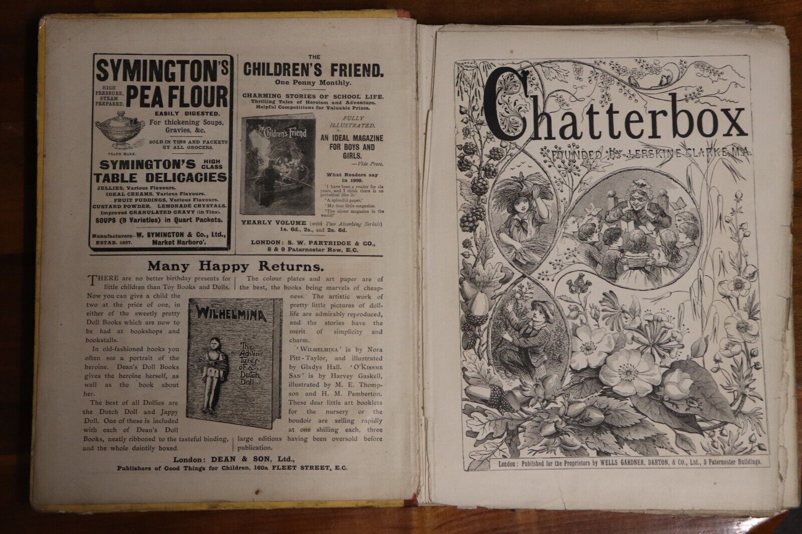 1909 Chatterbox Antique British Childrens History & Fiction Book Illustrated - 0