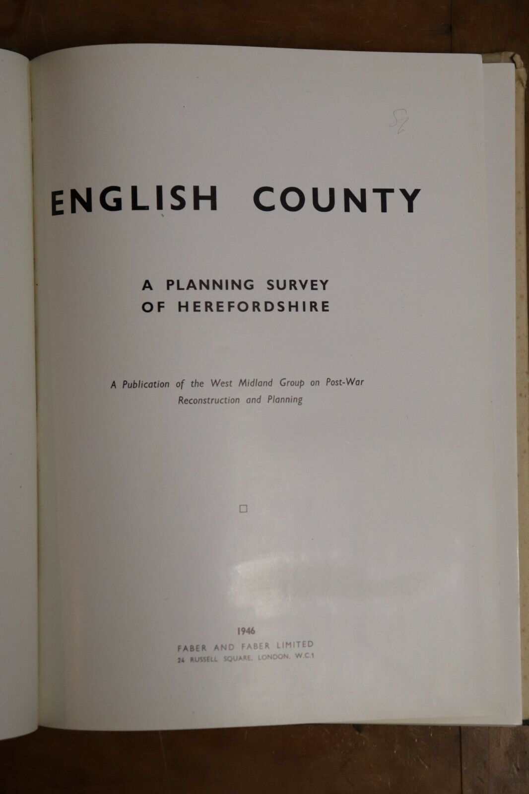 1946 English County Planning Survey Herfordshire Antique Post WW2 Architect Book