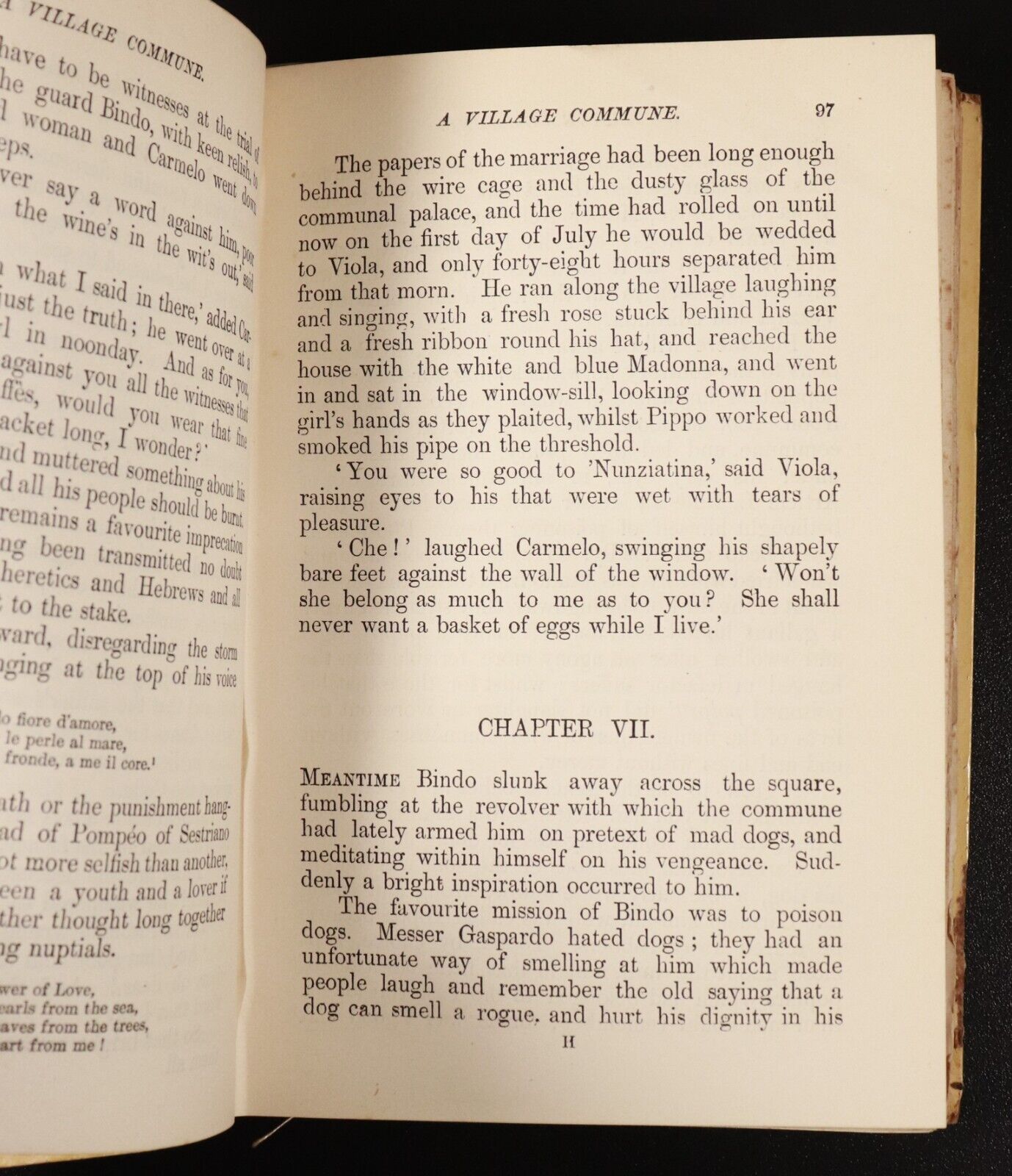 c1910 A Village Commune by Ouida Antique English Female Author Fiction Book