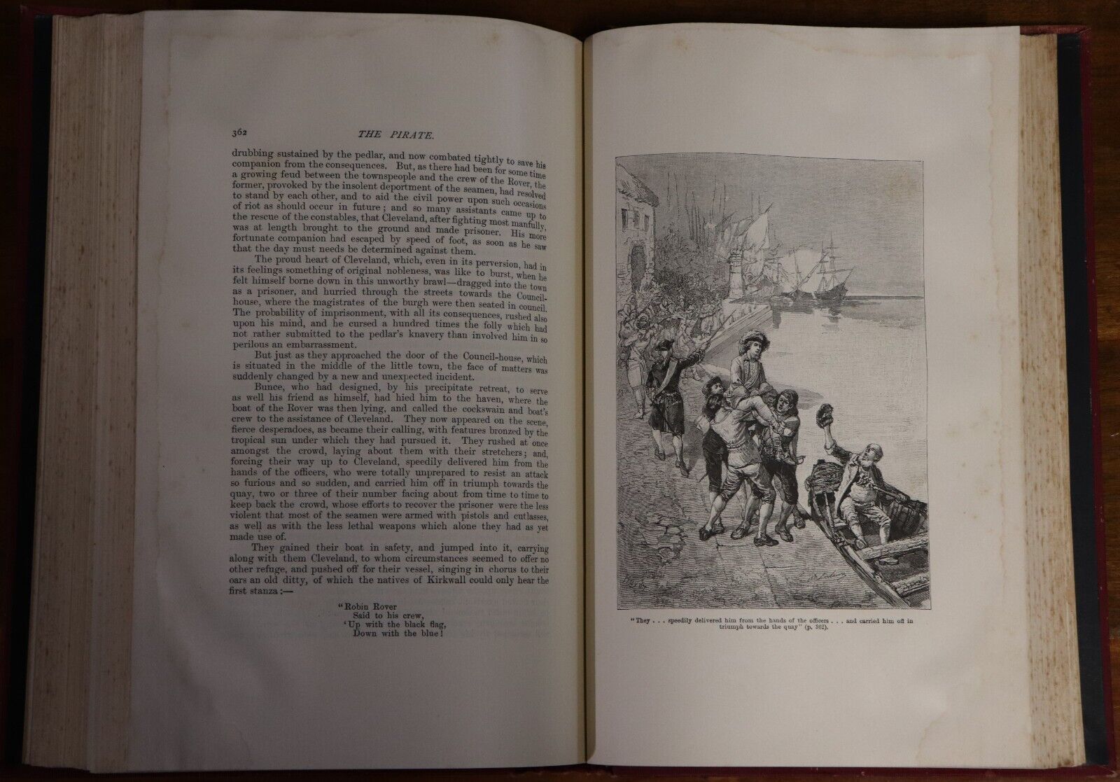 c1890 The Pirate by Sir Walter Scott Antique British Fiction Literature Book