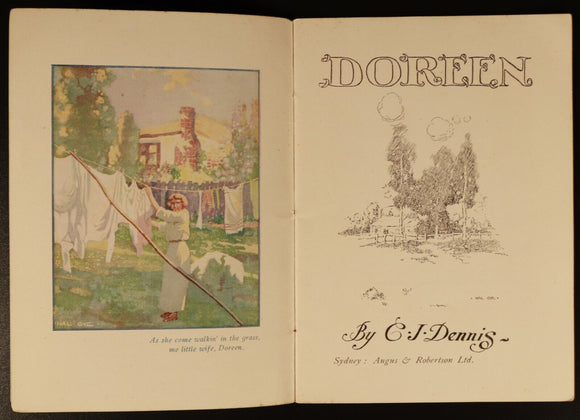 1917 Doreen by CJ Dennis 1st Edition Australian Fiction Literature Book WW1