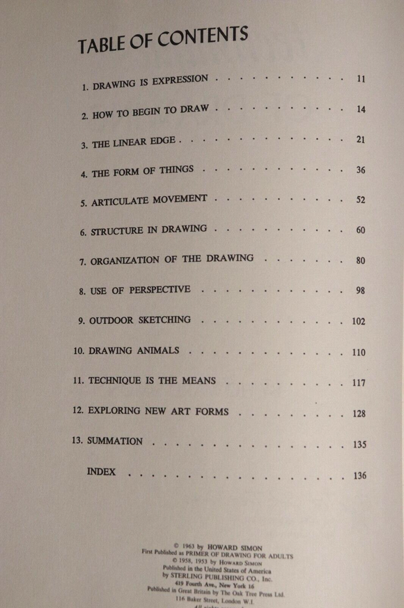 1963 Techniques Of Drawing by Howard Simon Vintage Art Tutorial Book