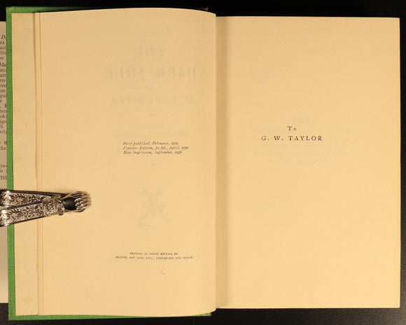The Dark Mile by D.K. Broster 1930 Antique British Fiction Book Early Edition