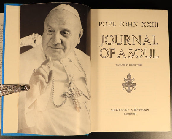 Pope John XXIII Journal Of A Soul 1965 Antique Religious Book D. White Translate