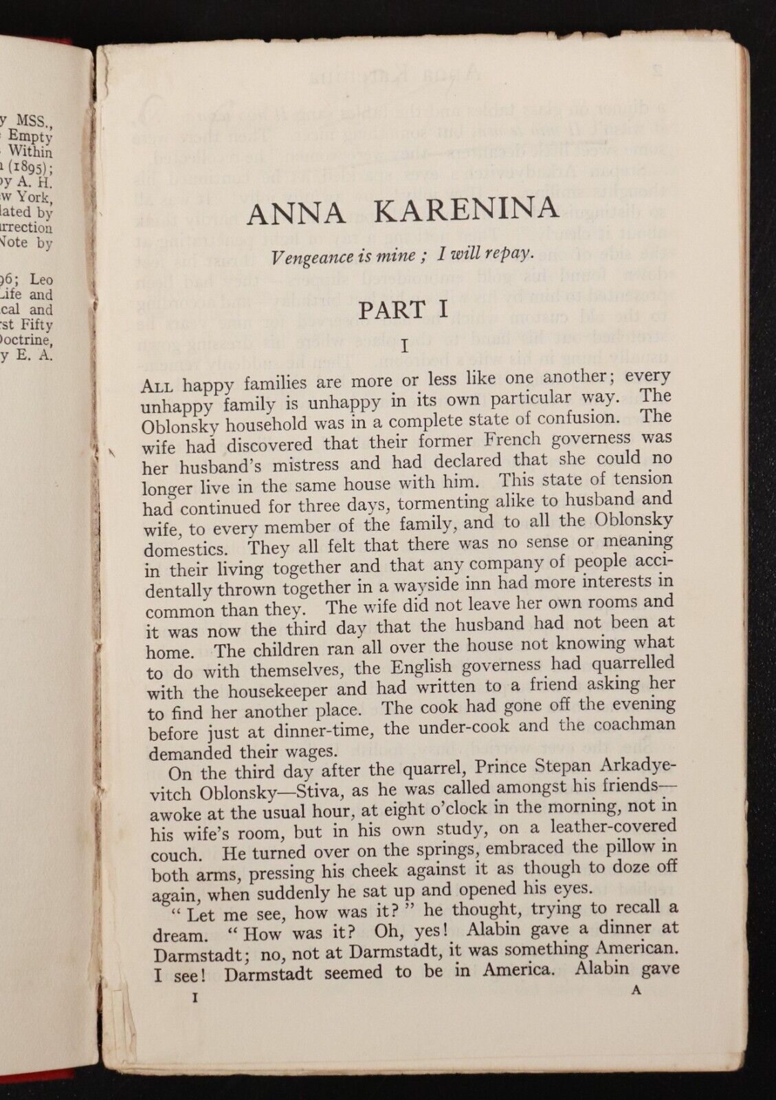 c1910 3vol Anna Karenina by Leo N. Tolstoy Antique Classic Fiction Book Set