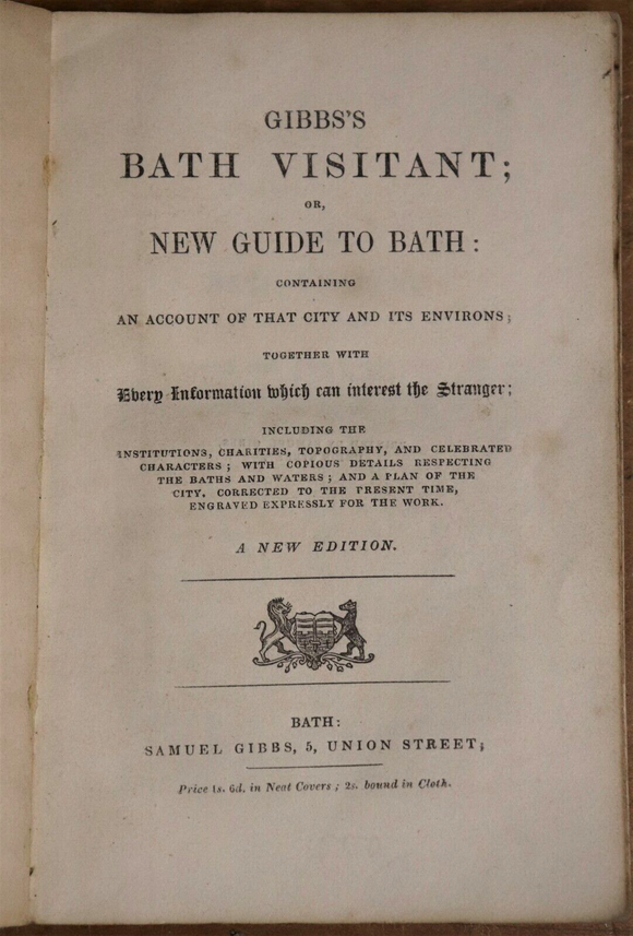 c1845 Gibbs's Illustrated Bath Visitant Rare British Travel Guide Book To Bath