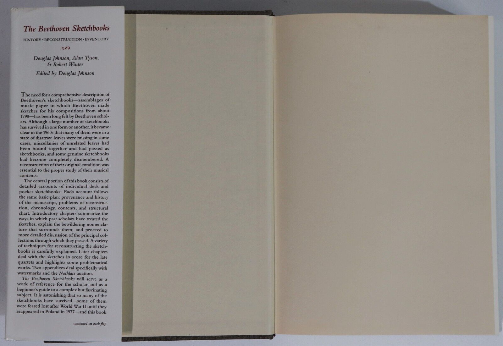 1985 The Beethoven Sketchbooks by Douglas Johnson Music History Reference Book - 0