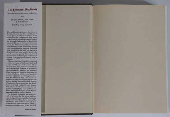 1985 The Beethoven Sketchbooks by Douglas Johnson Music History Reference Book
