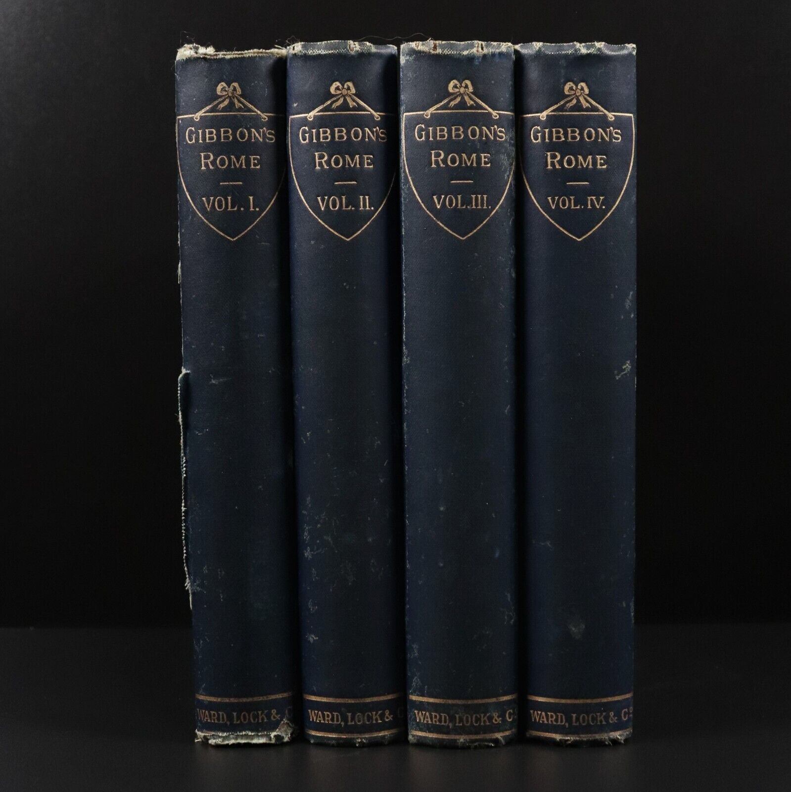 c1890 4vol History Decline & Fall Roman Empire by E. Gibbon Antiquarian Book Set