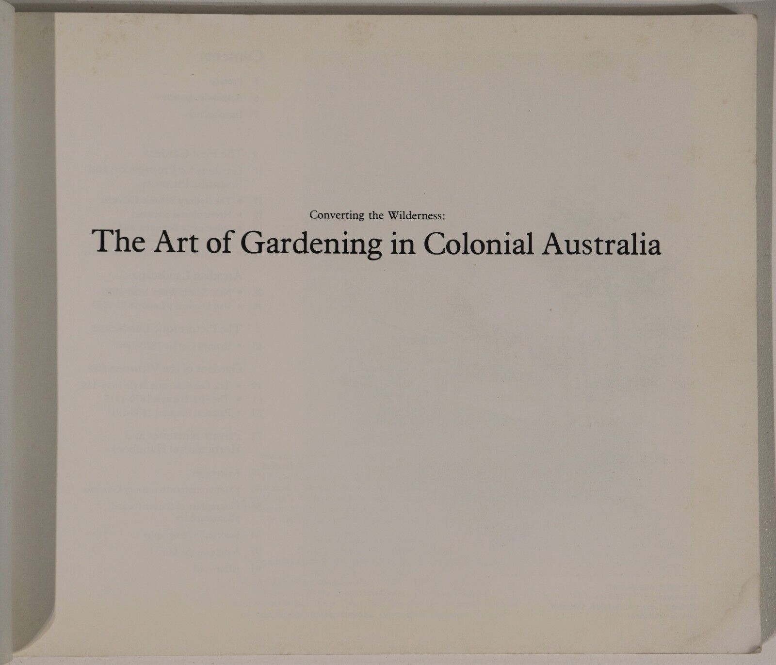 1979 The Art Of Gardening In Colonial Australia Australian History Book