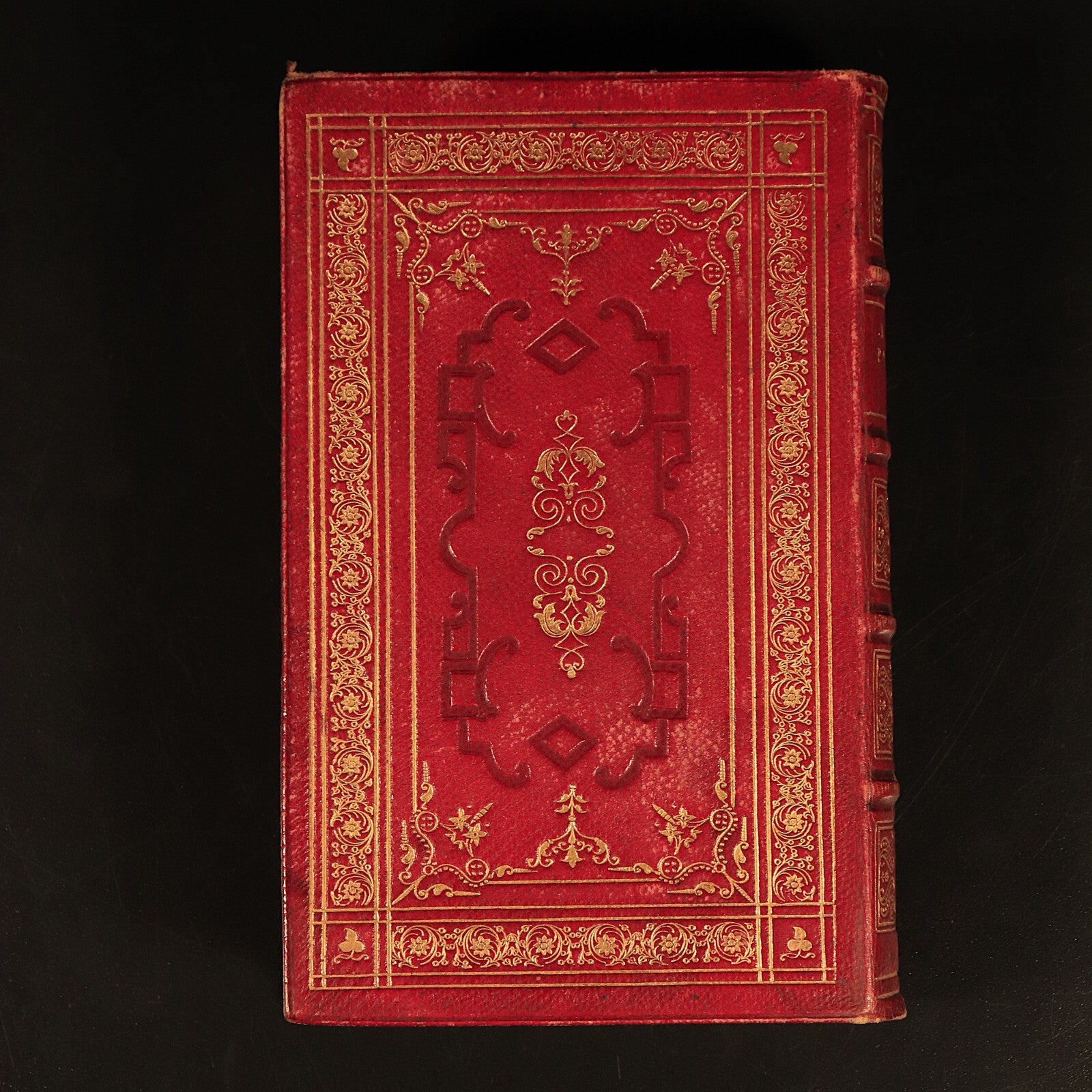 c1850 Poetical Works Of John Milton Paradise Lost Antique Poetry Book Leather