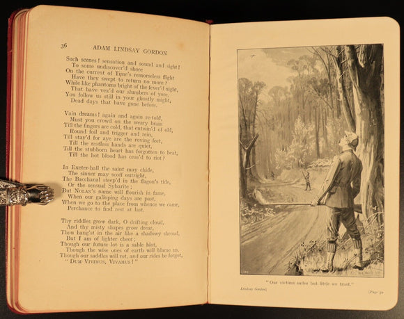 1913 Poetical Works Of Adam Lindsay Gordon Antique Australian Poetry Book