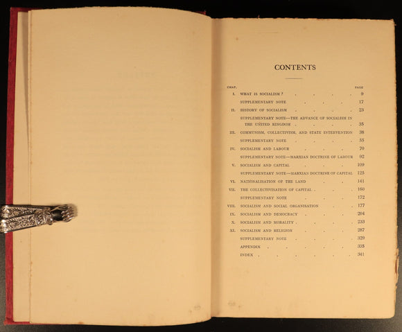 1908 Socialism by Robert Flint Antique Political Reference & Theory Book