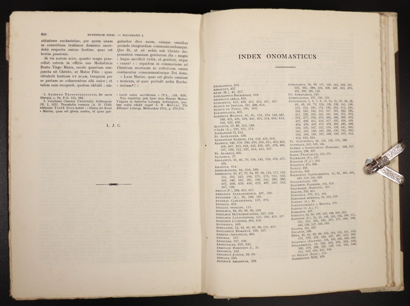 1924 Mysterium Fidei by M. de la Taille Latin Theology Book Vellum Binding