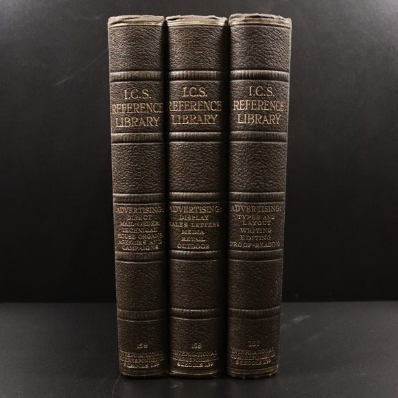 c1930 3vol I.C.S. Reference Library: Advertising - Antique Marketing Book Set
