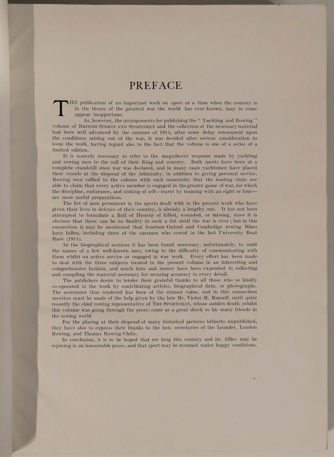 1916 British Sports & Sportsmen Yachting & Rowing Antique British History Book