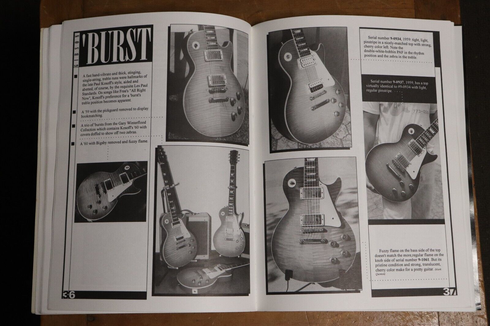 1994 'Burst: 1958-'60 Sunburst Les Paul 1st Edition Gibson Electric Guitar Book