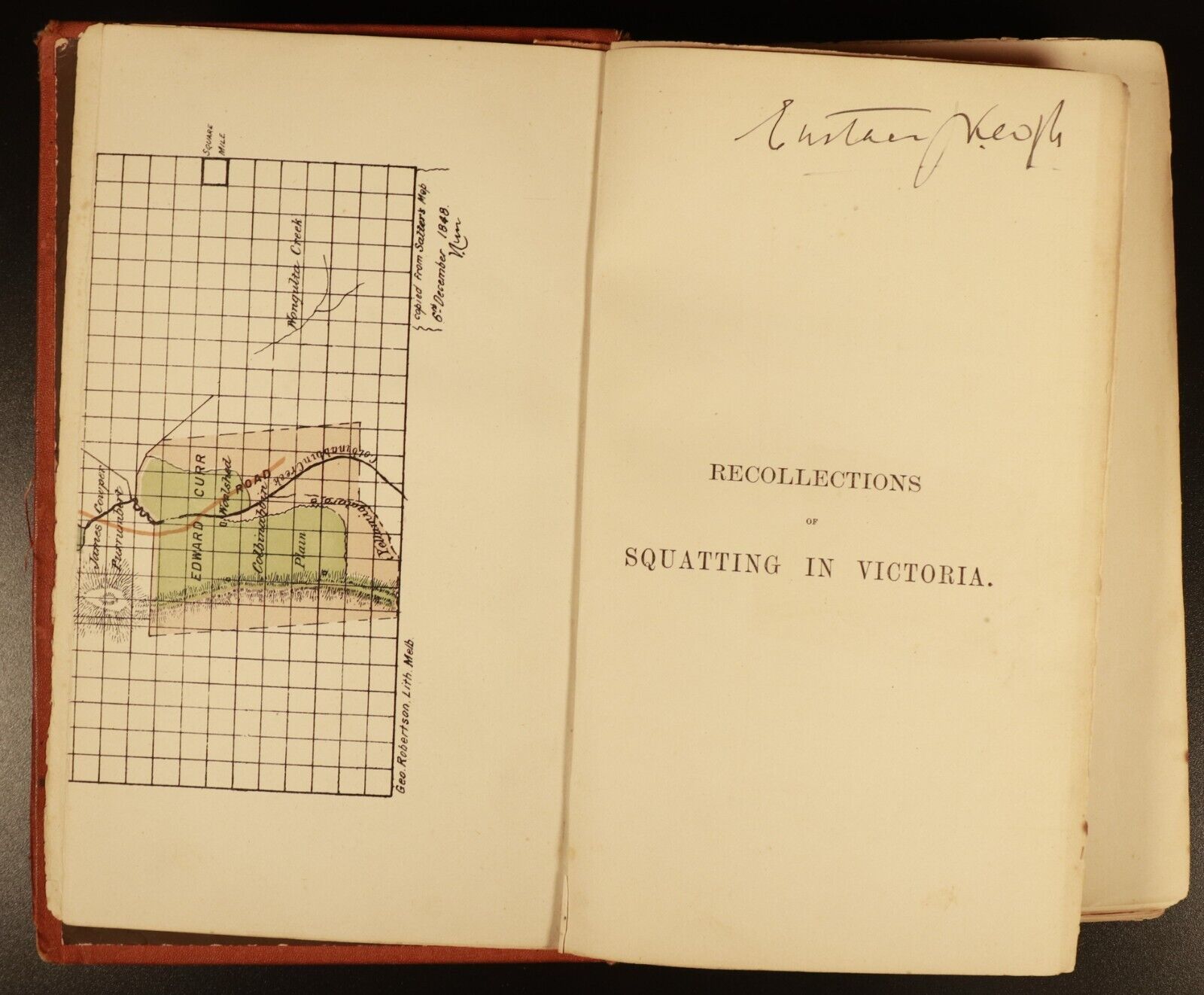 1883 Squatting In Victoria E.M. Curr Antiquarian Australian History Book 1st Ed - 0