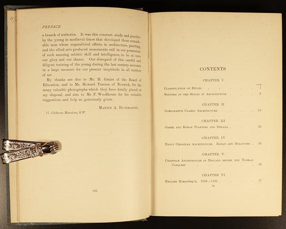 A Descriptive Handbook Of Architecture c1905 Buckmaster Antique Reference Book